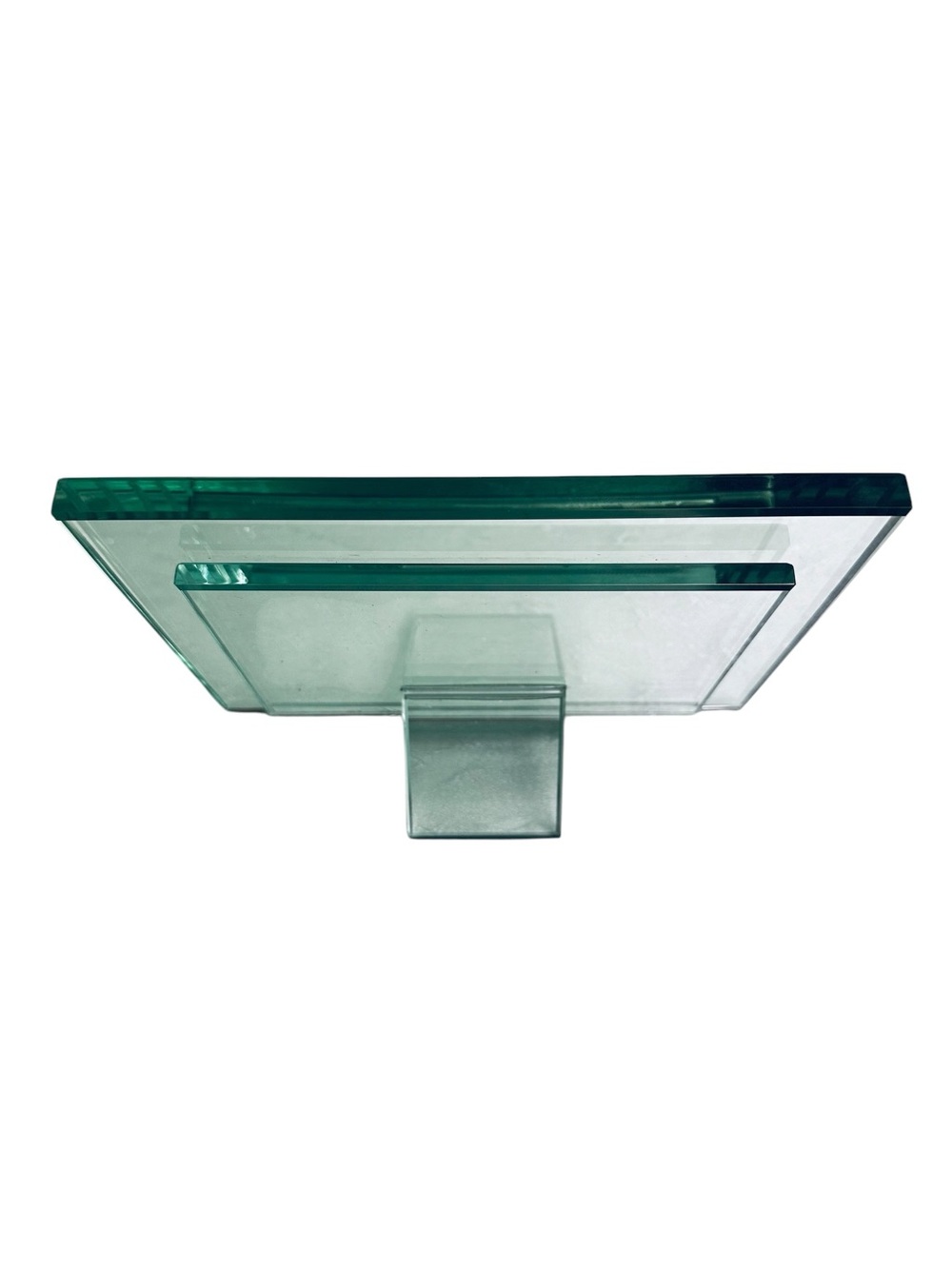Vintage 2000s Solid Clear Glass Floating Picture Luxury Tabletop Frame 4x6 - Picture 3 of 6